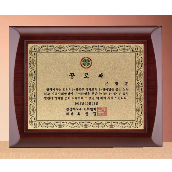 골드원목상패HS3074
