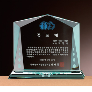 크리스탈그린상패HS2161